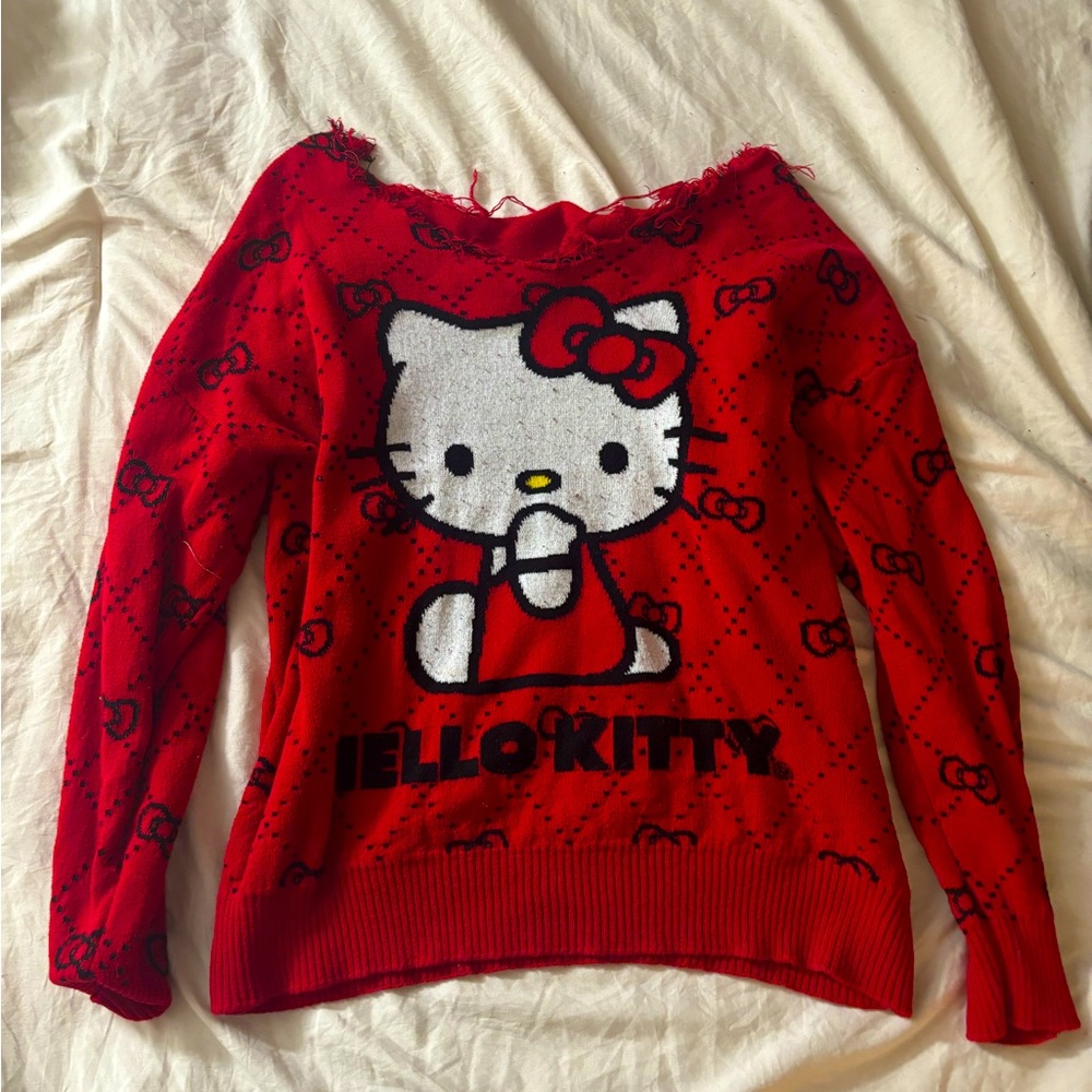 Hi Lovelies! Check out this over the shoulder HelloKitty Sweater!
